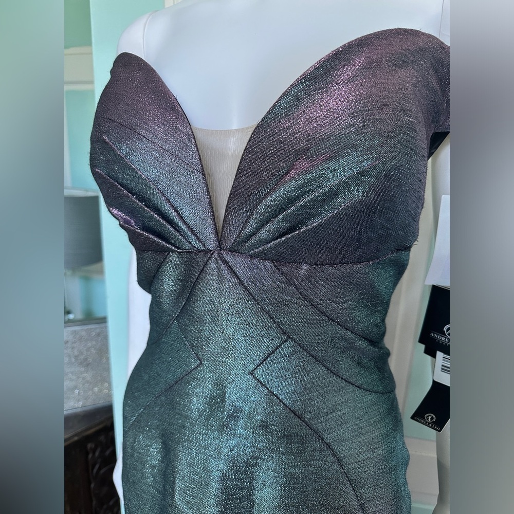 Size 12 Blue Pink Color Changing Gown Prom Dress Mermaid Pageant Off Shoulder - Picture 4 of 5